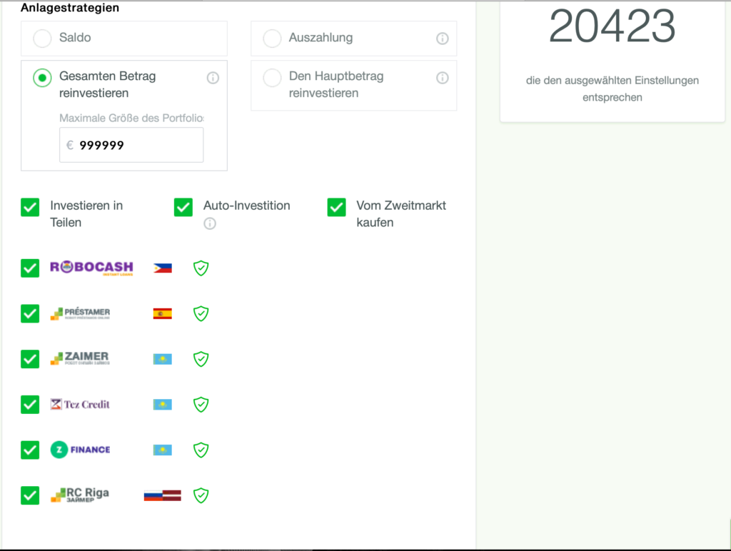 Meine Einstellung bei robo.cash Teil 2