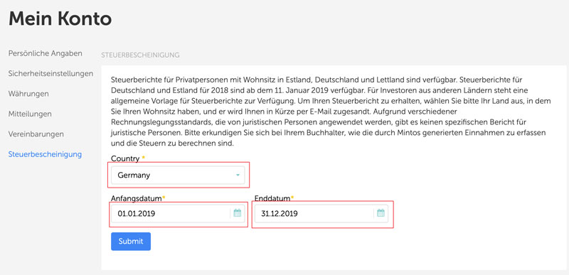 Mintos Steuerbescheinigung Mintos Steuerbescheinigung